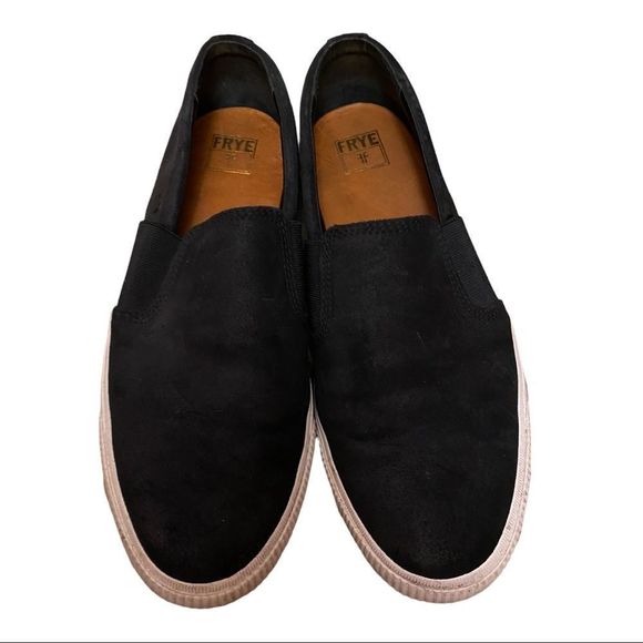 Frye Men’s Black Leather Slip On Sneaker Shoes Size 11.5 - Picture 2 of 13